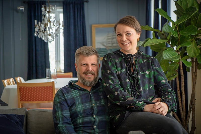 Kirsti Høstmælingen Grennæs og Petter Korslund sitt nyrenoverte drømmebad