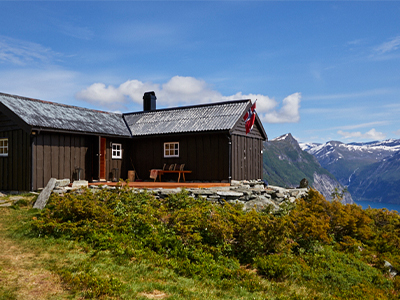 Bad hytte på fjellet